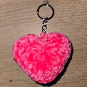 Porte clé cœur fuschia
