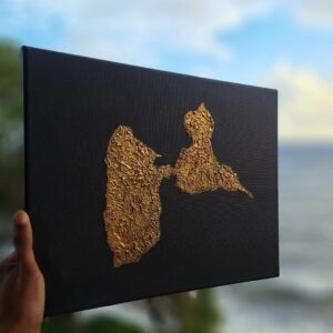 Tableau Guadeloupe noir et or