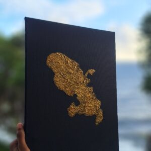 Tableau Martinique noir et or