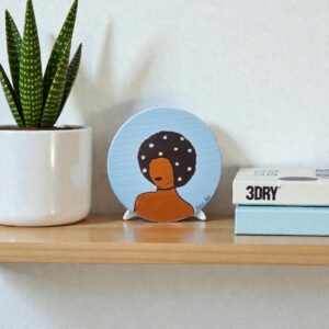 Peinture sur bois portrait afro